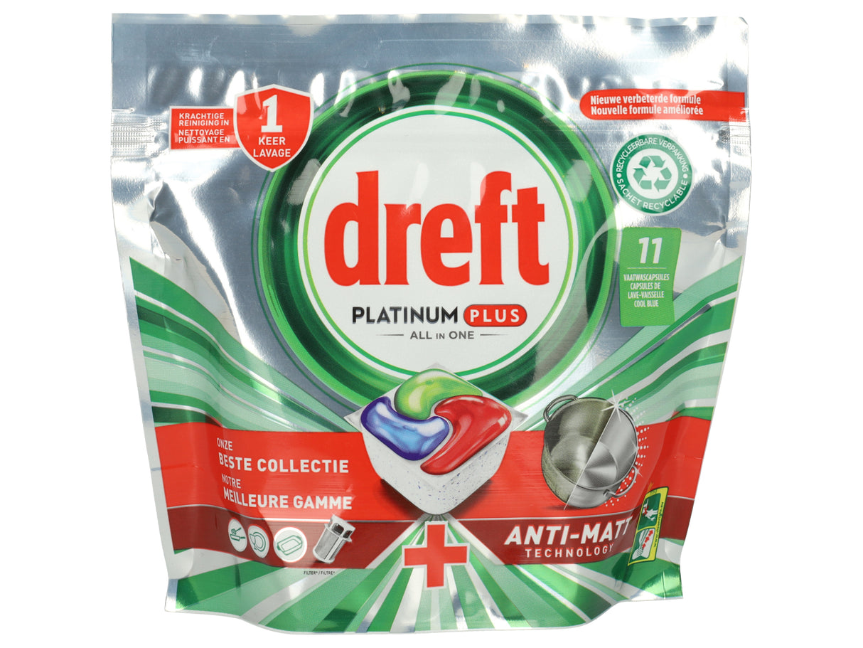 DREFT PLATINUM PLUS ORIGINAL VAATWASTABLETTEN 11 STUKS