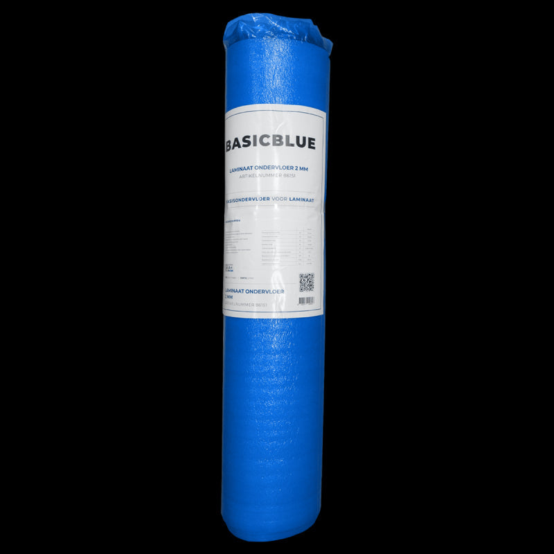 Basicblue laminaat ondervloer 2mm, rol 20 m2
