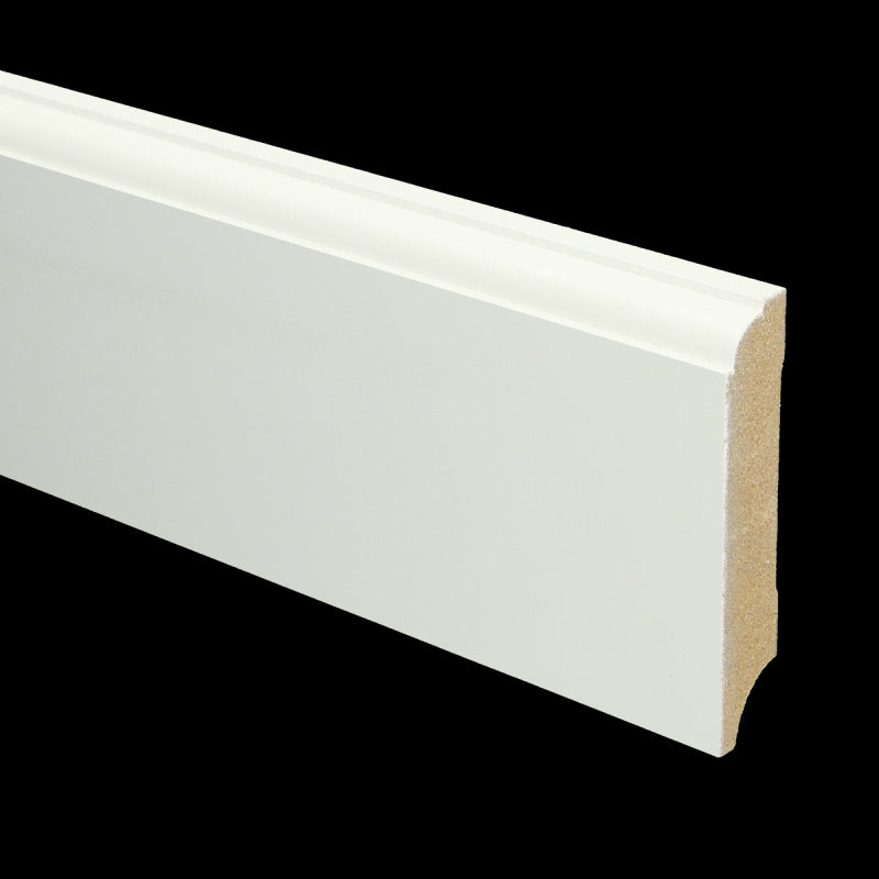 MDF Eigentijdse plint 70x12 wit voorgelakt RAL 9010