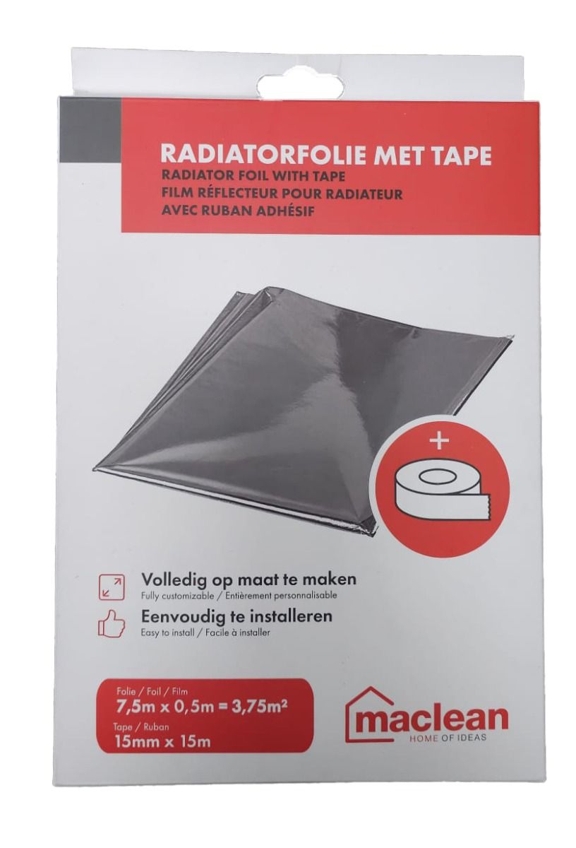 Radiatorfolie 7,5 x 0,5m 3,75m² incl. tape