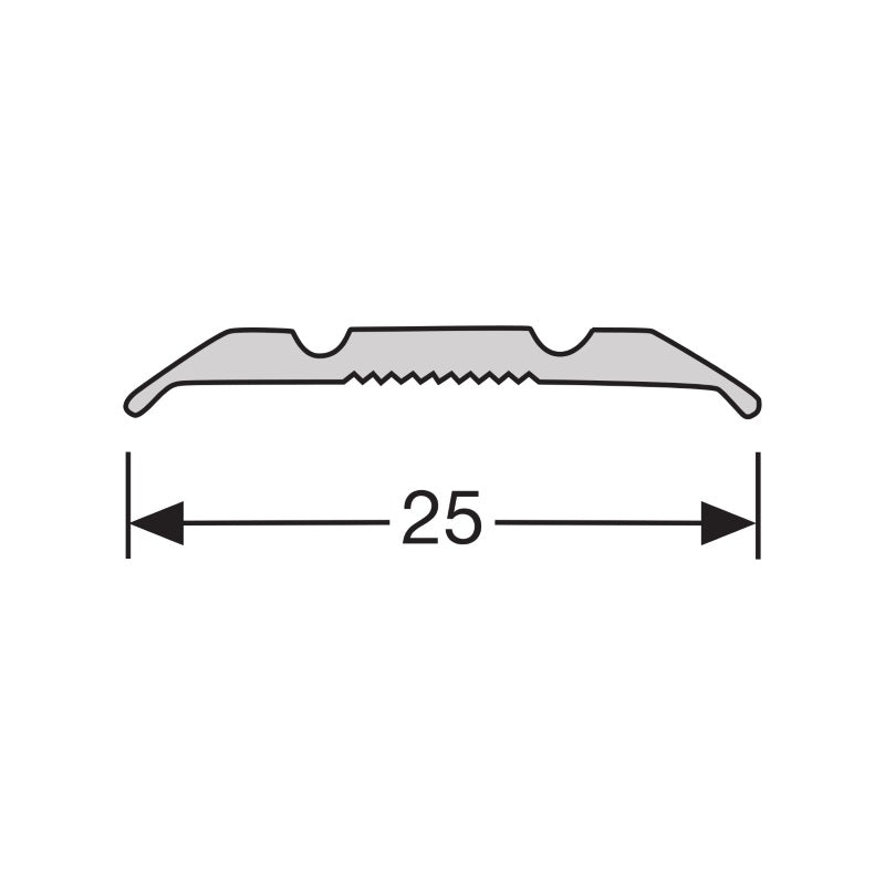 Dilatatieprofiel schroef 25 mm alu RVS, 270 cm
