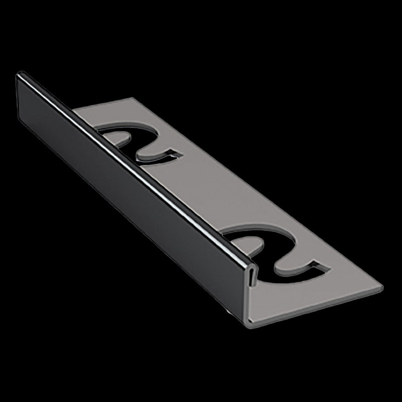 SUBSTRAT Recht Tegelprofiel Aluminium Zwart Chrome 11mm, 250cm (18006)