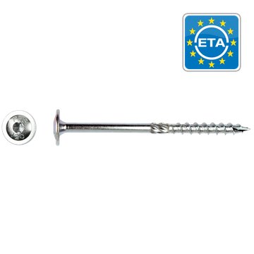 Tellerkopschroef Ø 6x 60 Zn (T40) 100 STUKS (flenskophoutschroef)