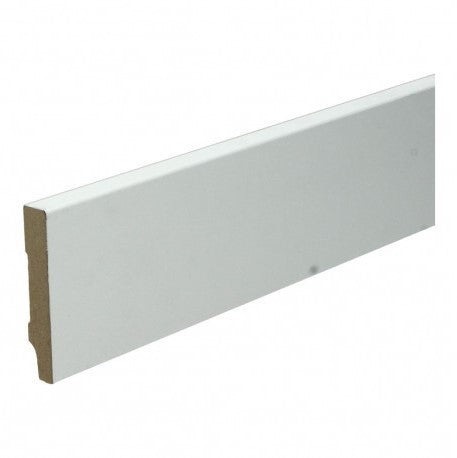 MDF plint Wit gefolied 120 x 12 x 2400 mm.