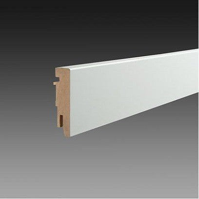 MDF plint Robuust Classic 18 x 75 x 2400 mm Wit gefolied