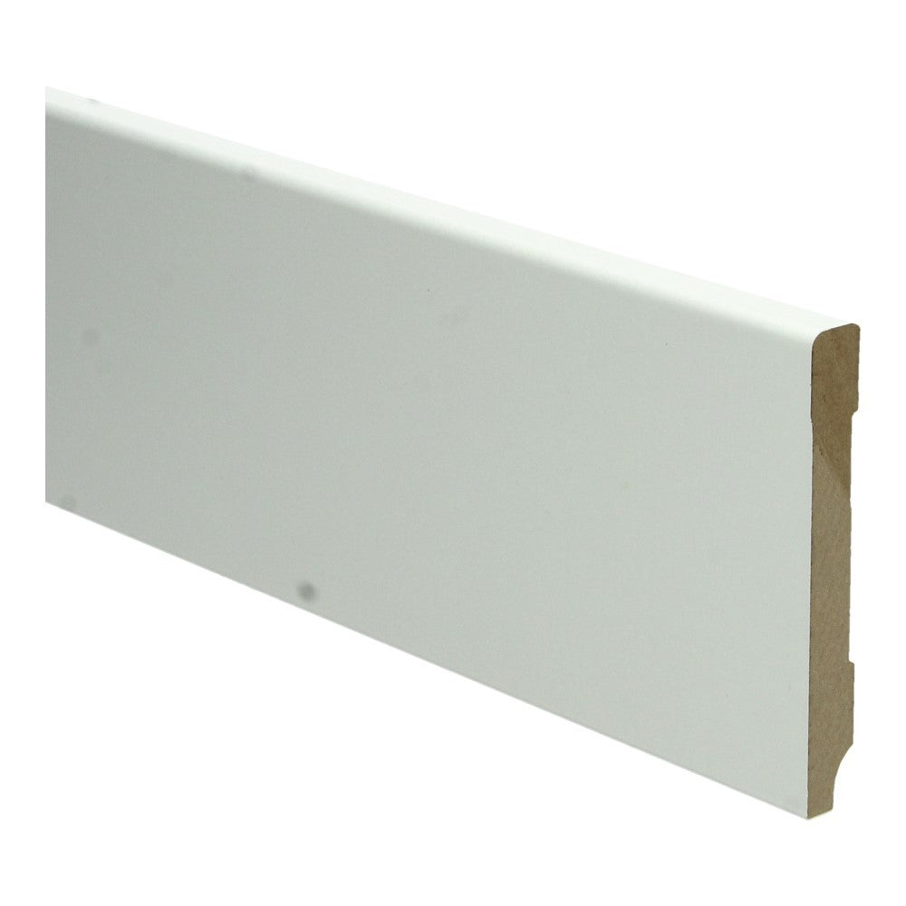 MDF Plint Recht Standaard 90x12 wit voorgelakt RAL 9010 ( Outlet)