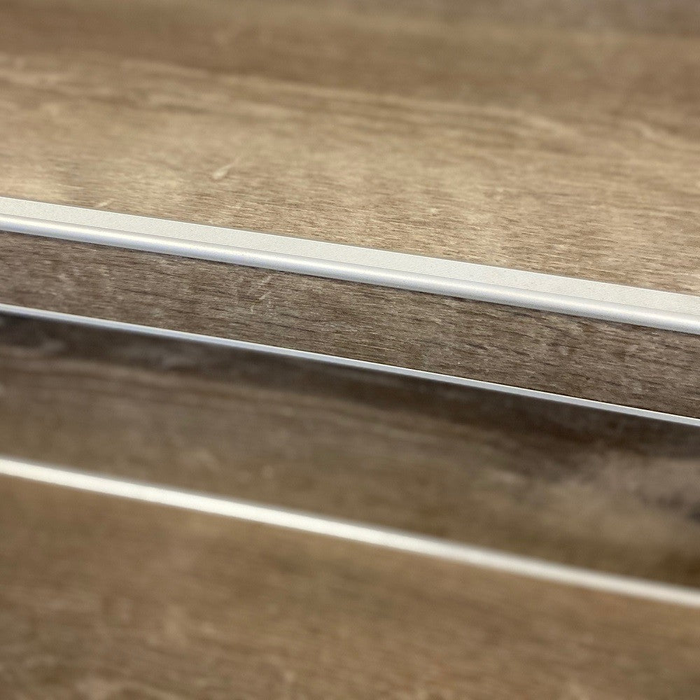 Trapprofiel zilver 60 mm tbv laminaat/PVC, 7-9,5 mm, lengte 3 meter zilver