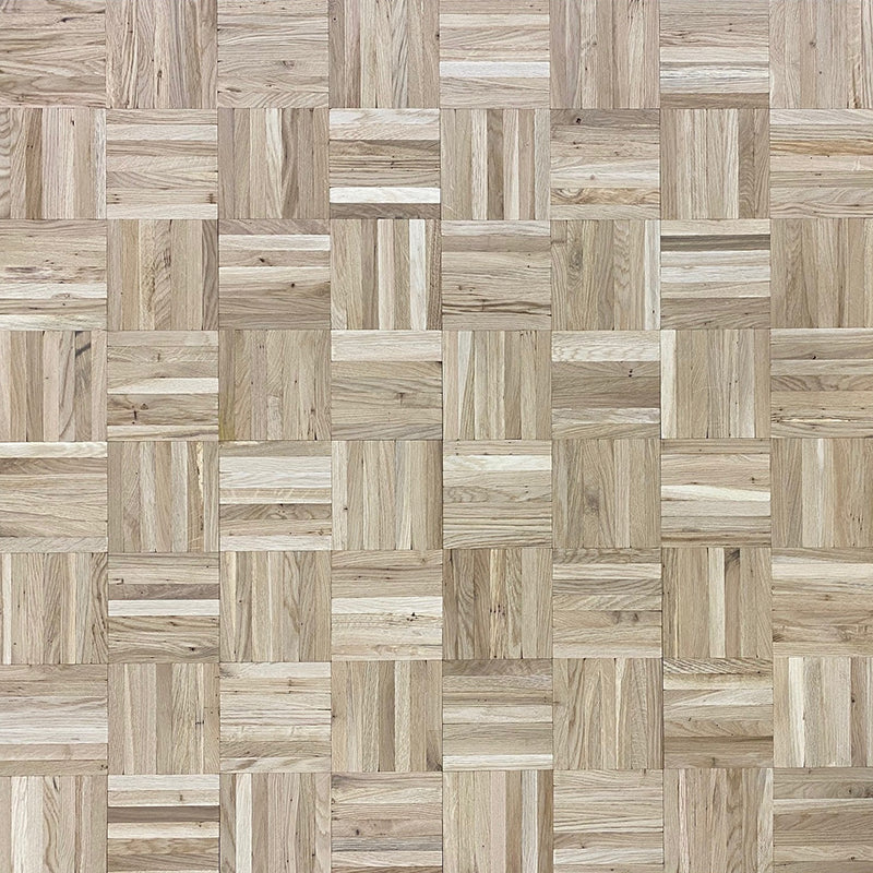 Eiken Mozaïek rustiek 8*160*160 mm op mat, onbehandeld (4.92 m2 per doos)