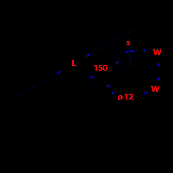 Paalhouder/palensteun met punt 91x91x750 mm