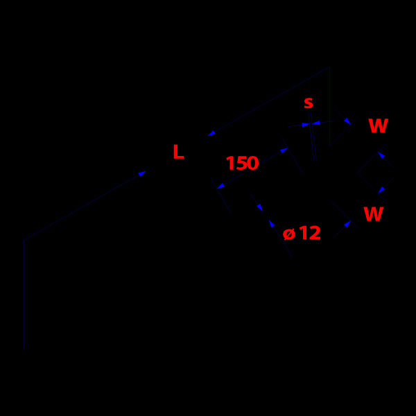 Paalhouder/palensteun met punt 71x71x750 mm