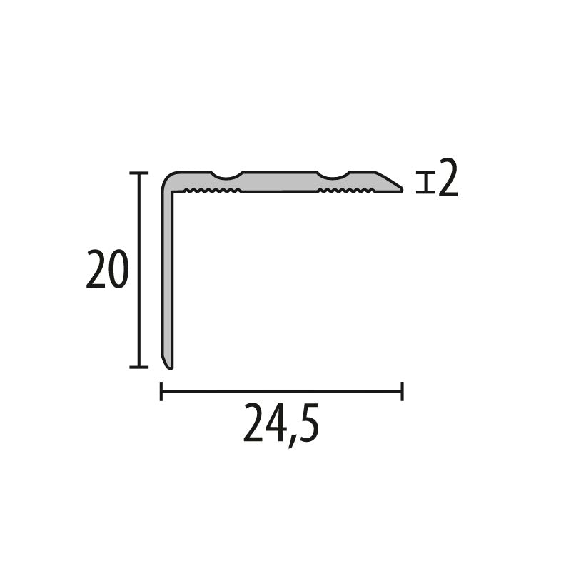 Trapneusprofiel zilver 90 cm