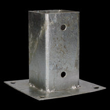 Paalhouder/palensteun op plaat 91x91x150 mm