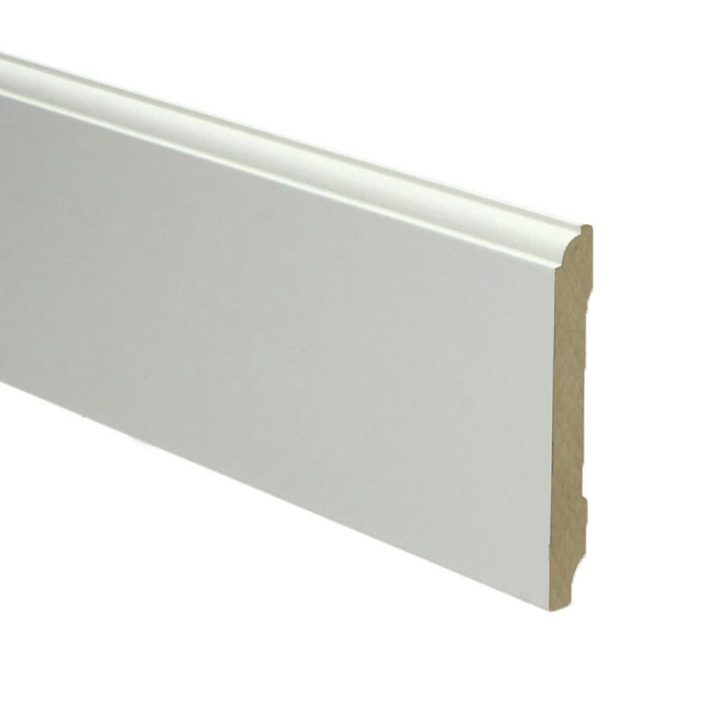 MDF Eigentijdse plint 90x12 wit voorgelakt RAL 9010