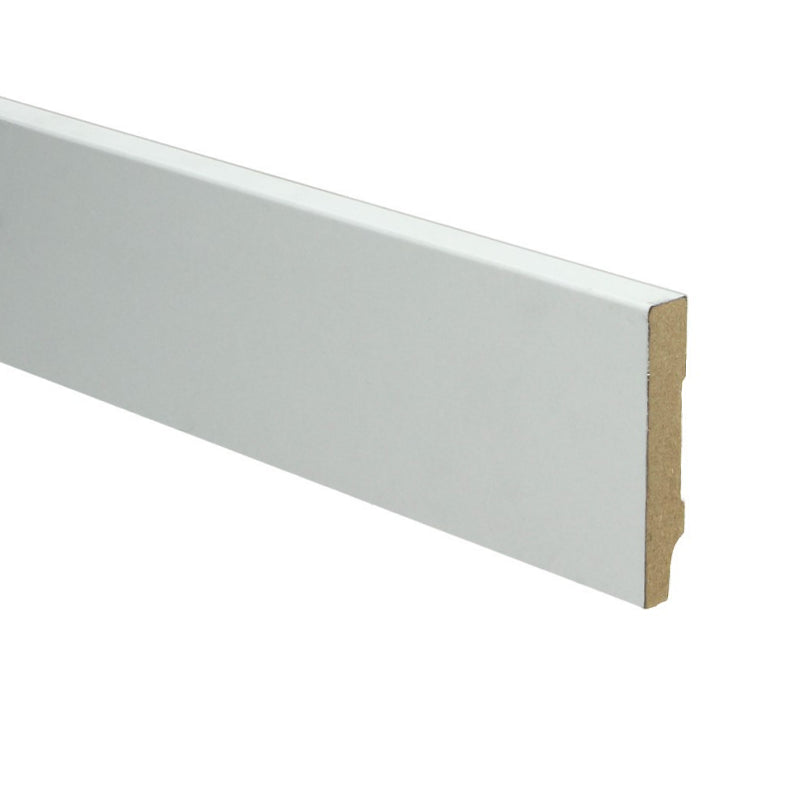 MDF plint Wit gefolied recht 70 x 12 x 2400 mm