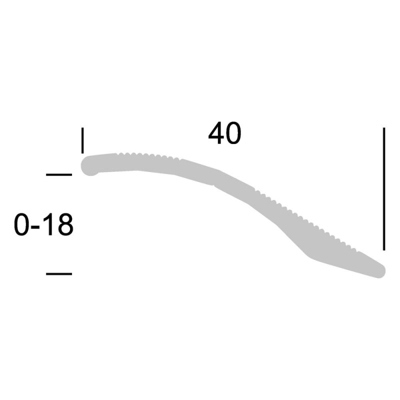 Overgangsprofiel zelfklevend 0-18 mm alu RVS, 270cm lang