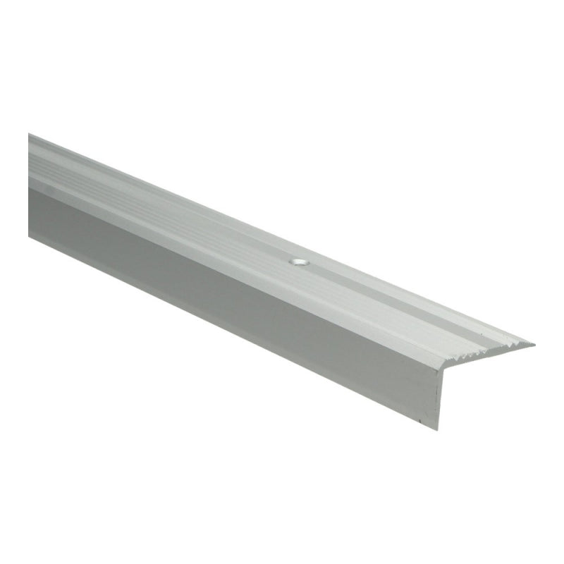 Trapneusprofiel 40x25mm zilver fijn antislip, 300cm lang