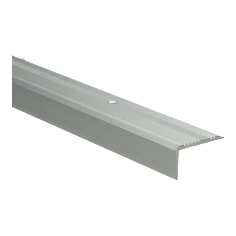 Trapneusprofiel 43x23mm zilver grof antislip, 300cm lang