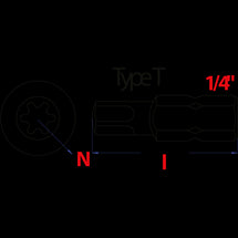 Bits Elite 25mm 1/4" C6.3 TX25 (2 stuks)