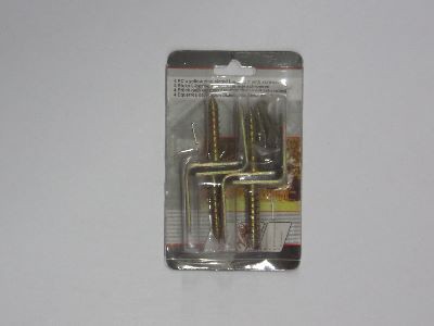 L-Beslag verzinkt, 4 stuks incl. schroeven