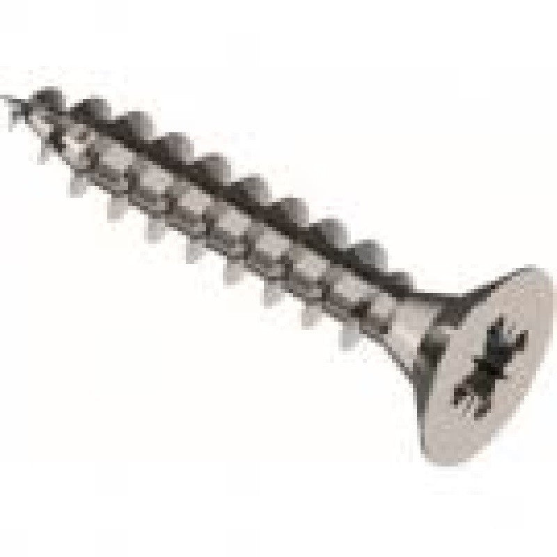 4.0 x 20 mm. RVS A2 Spaanplaatschroef platkop kruiskop (pozidrive) 200 stuks