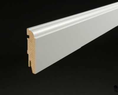 MDF plint De Luxe Classic 18 x 75 x 2400 mm Wit gefolied