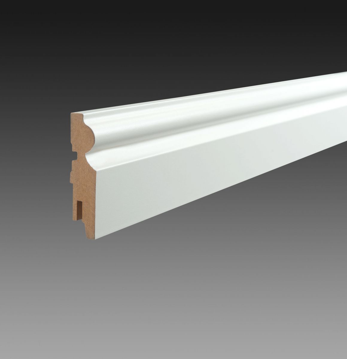 MDF plint Exclusief Classic 18 x 75 x 2400 mm Wit gefolied