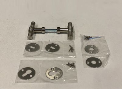 Deurkruk met rozetten, RVS (T-model)