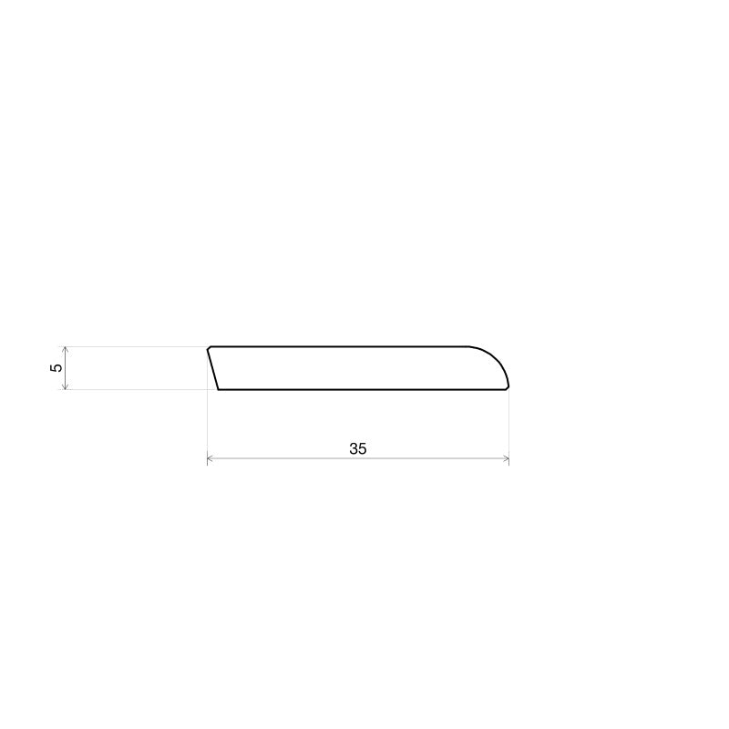 Afwerklijst 6x35 grenen onbewerkt