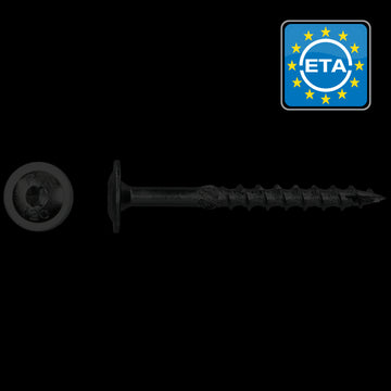 Tellerkopschroef zwart Ø 8x 80 Zn (T40) 50 STUKS (flenskophoutschroef)