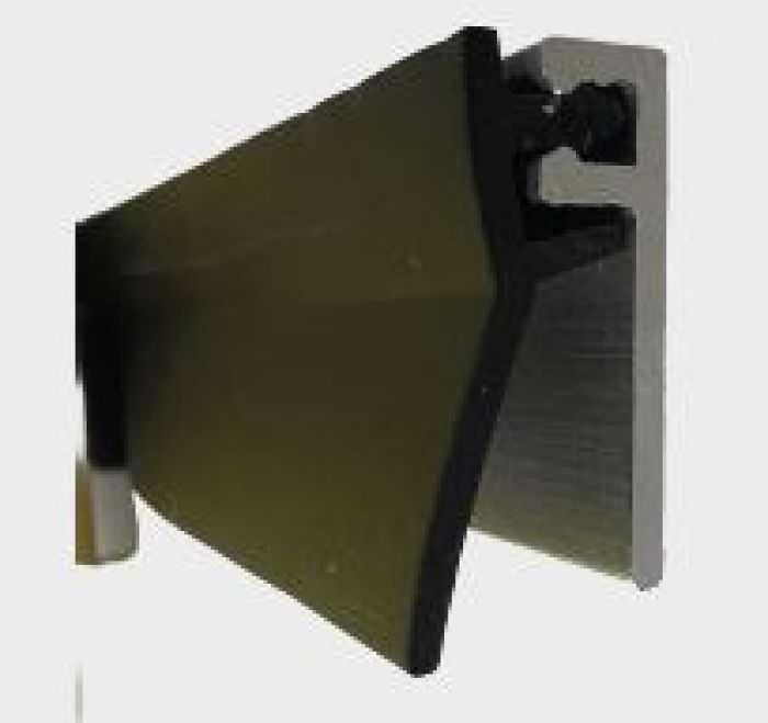 Tochtprofiel inbouw alu + zwart rubber 18mm 2,3m¹