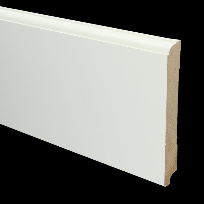 MDF Eigentijdse plint 150x18 wit voorgel. RAL 9010