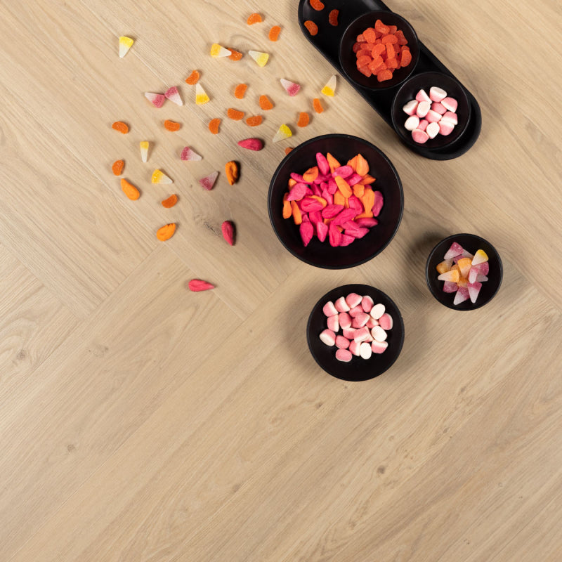 Douwes Dekker PVC dryback visgraat crème brûlée