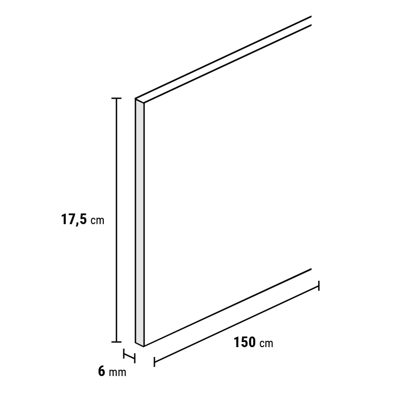 Stootbord PVC rigid Boterkoek Ultra Mat 150 x 17,5 cm.