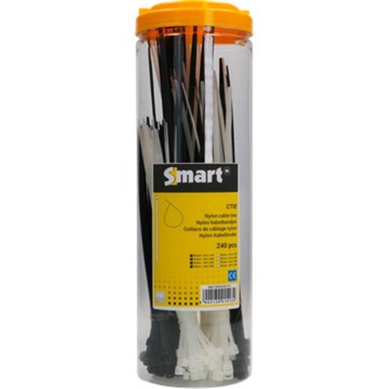 SMART kabelbinder/tiewrap set wit-zwart SMART kabelbinder/tiewrap set wit-zwart