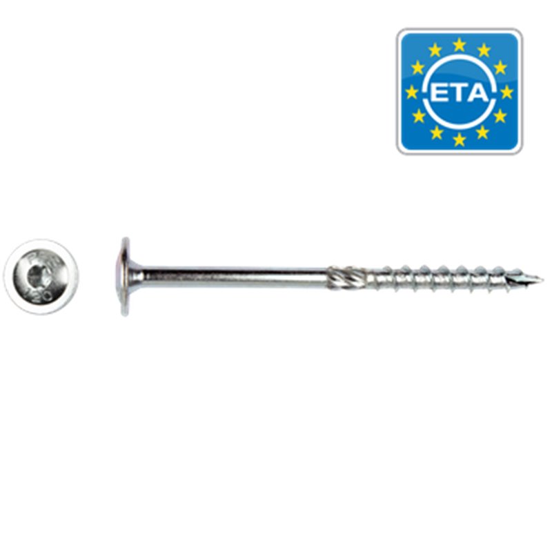 Tellerkopschroef Ø 6x 80 Zn (T40) 100 STUKS (flenskophoutschroef) Tellerkopschroef Ø 6x 80 Zn (T40) 100 STUKS (flenskophoutschroef)