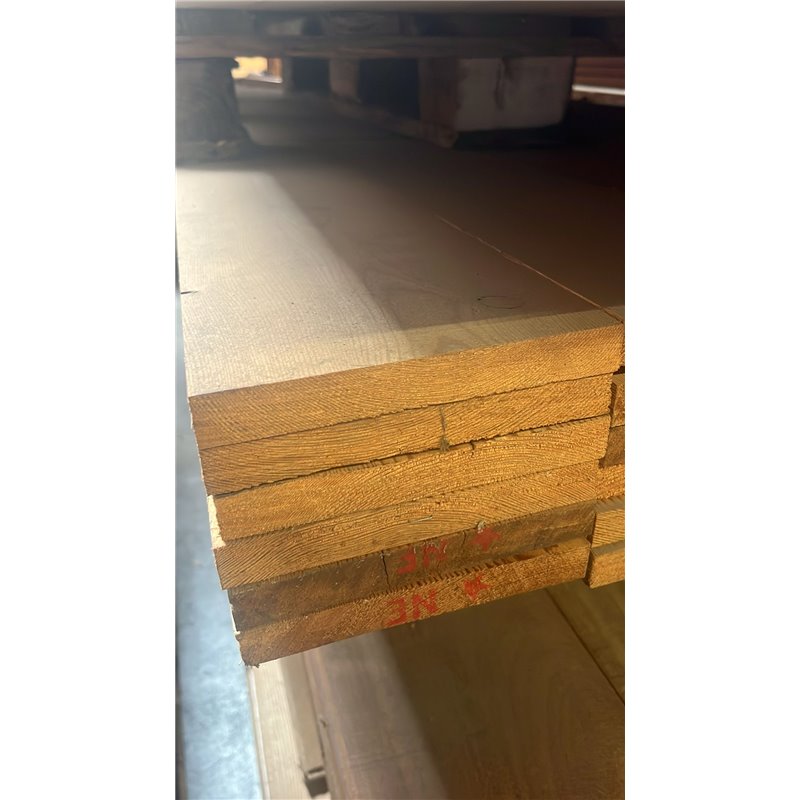 Massief Lariks 20 x 165 x 2250 mm, gedroogd, 4 zijden geschaafd