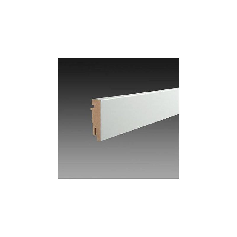MDF plint Robuust de luxe 75 x 18 x 2400 mm Wit gefolied MDF plint Robuust de luxe 75 x 18 x 2400 mm Wit gefolied