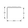 Hoeklijnprofiel zelfklevend 20 mm RVS, 300 cm lang Hoeklijnprofiel zelfklevend 20 mm RVS, 300 cm lang
