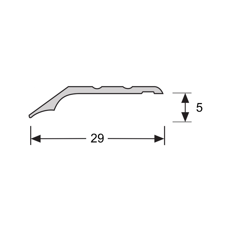Overgangsprofiel schroef 5 mm alu RVS, 270cm lang Overgangsprofiel schroef 5 mm alu RVS, 270cm lang