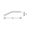 Overgangsprofiel zelfklevend 8 mm alu zilver, 270cm lang Overgangsprofiel zelfklevend 8 mm alu zilver, 270cm lang