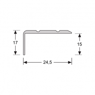 Hoeklijnprofiel zelfklevend 17 mm zwart, 100cm lang