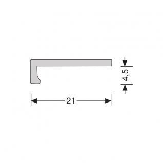 Hoeklijn zelfklevend 4 mm tbv PVC klik RVS geborsteld, 300cm lang Hoeklijn zelfklevend 4 mm tbv PVC klik RVS geborsteld, 300cm lang