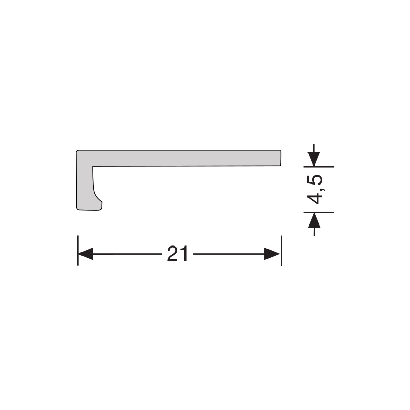 Hoeklijn zelfklevend 4 mm tbv PVC klik RVS geborsteld, 300cm lang Hoeklijn zelfklevend 4 mm tbv PVC klik RVS geborsteld, 300cm lang
