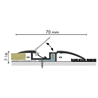 Overgangsprofiel met kabelgoot 7-16 mm RVS, 270cm lang Overgangsprofiel met kabelgoot 7-16 mm RVS, 270cm lang