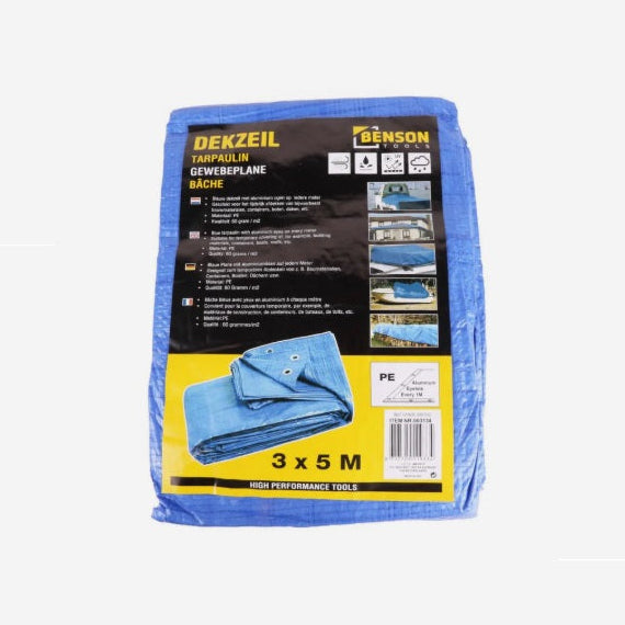 Dekzeil 3 x 5 mtr blauw