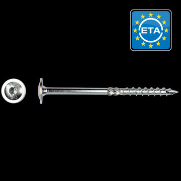 Tellerkopschroef Ø 10x200 Zn (T40) 50 STUKS (flenskophoutschroef)