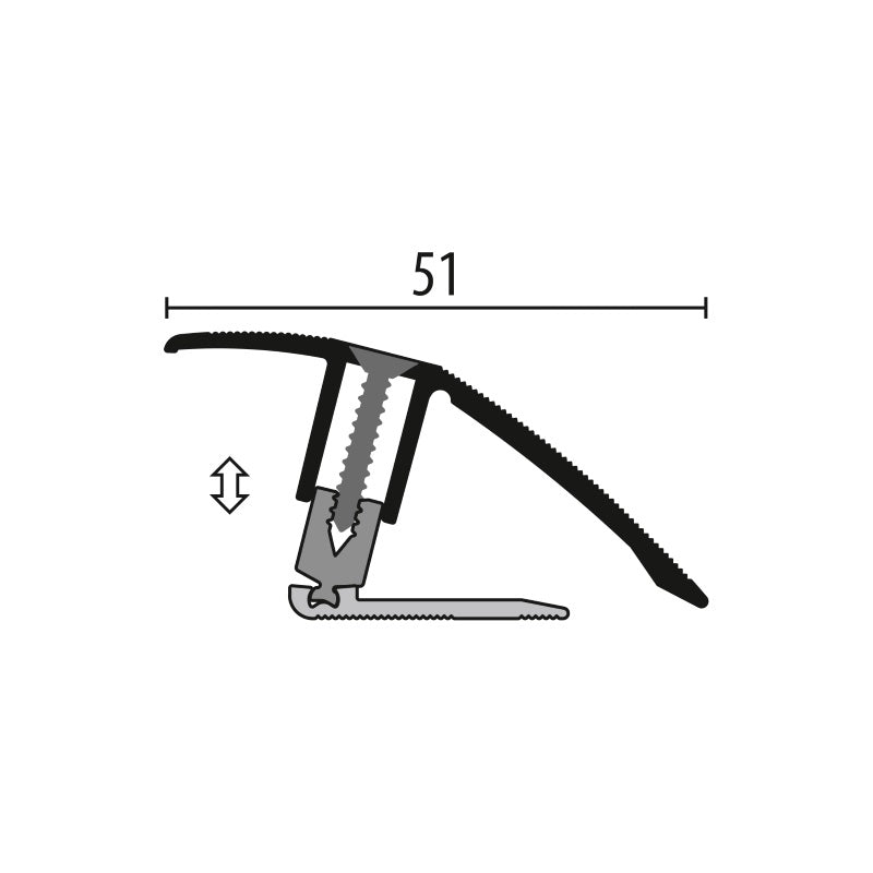 Overgangsprofiel Kuberit 7-23 mm zilver, 100cm