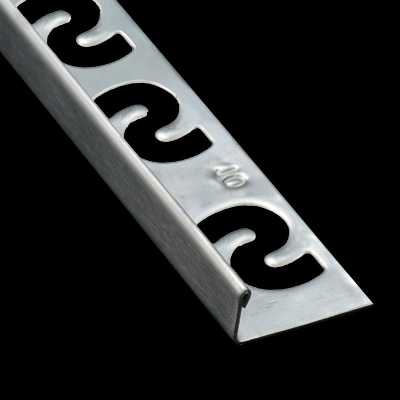 SUBSTRAT Recht Tegelprofiel RVS Geborsteld 10mm, 270cm (18025)