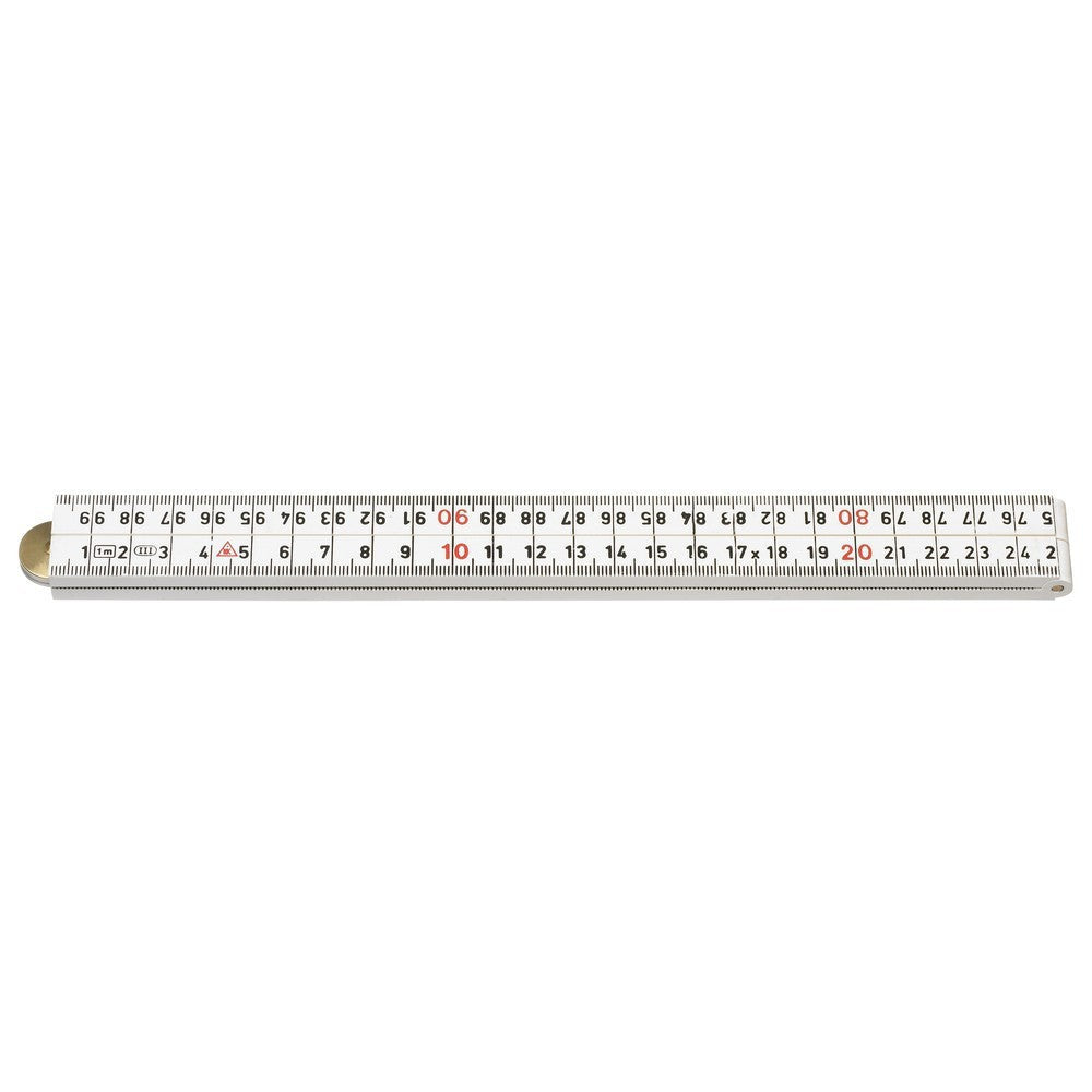 Duimstok glasfiber wit 1 meter 4 delen