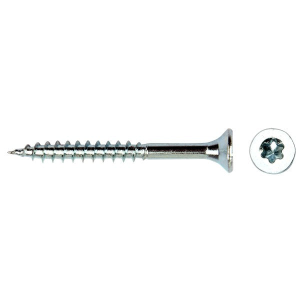 3.0 X 35 mm Spaanplaatschroef platkop verzinkt Torx (T10) 200 stuks
